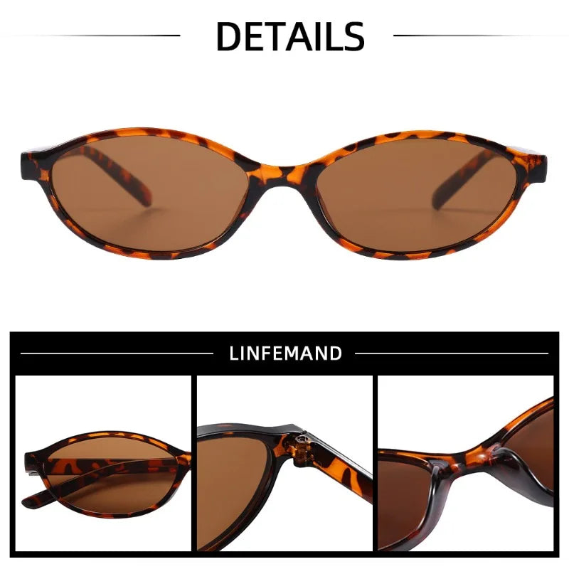 Очки New Women's Leopard Brown Sunglasses Fashion Brand Small Frame Sun Glasses Ladies Retro Oval Eyewear Shade Oculus De Sol