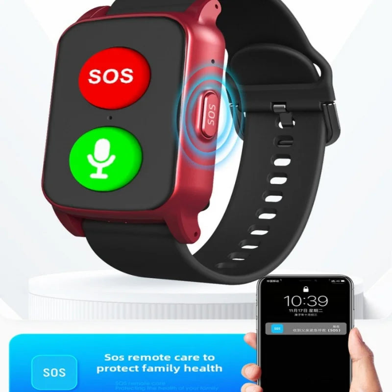 GPS Positioning Elderly Smartwatch Long-Term Standby Fall Alarm Watch Heart Rate Health Monitor SOS Call Waterproof Smart Watch