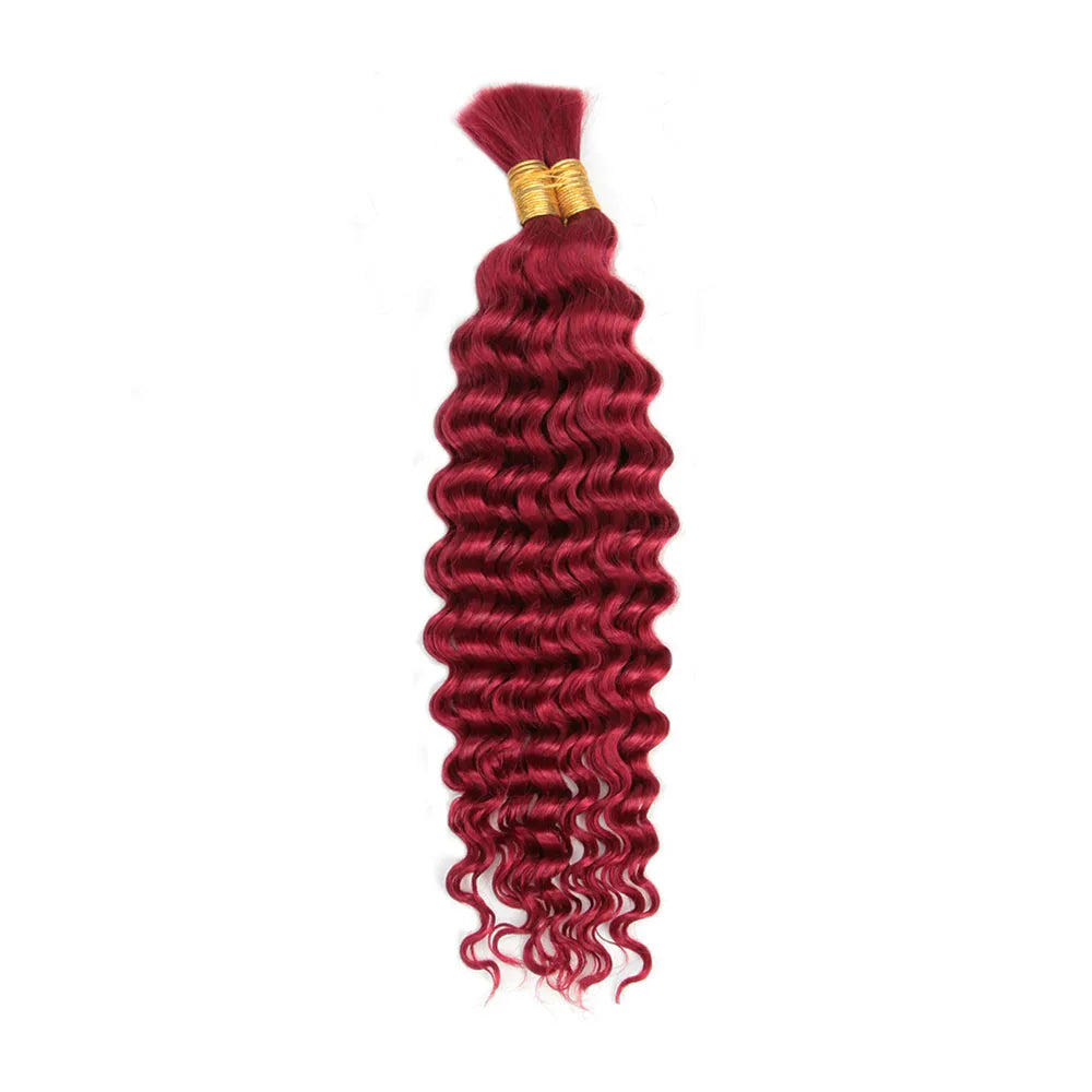 Deep Wave Bulk 100% Human Hair Braiding Blonde Ginger Curly Brazilian Hair for Human Hair Extensions for Micro Braiding No Weft