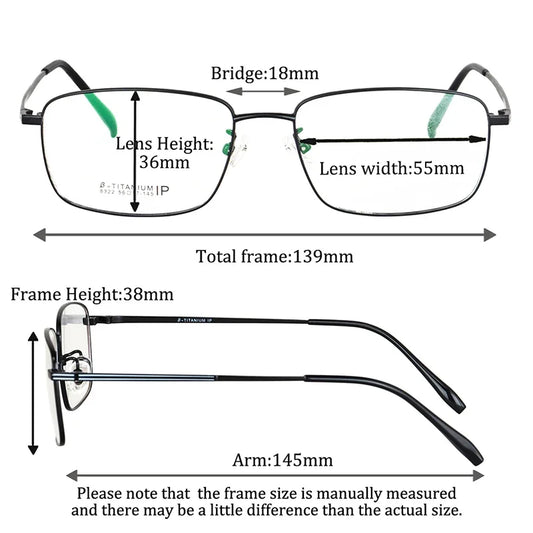SHINU Progressive Multifocal Reading Glasses Men Titanium Frame Prescription Glasses Titanium Shortsighted Glasses Cr39 Lenses