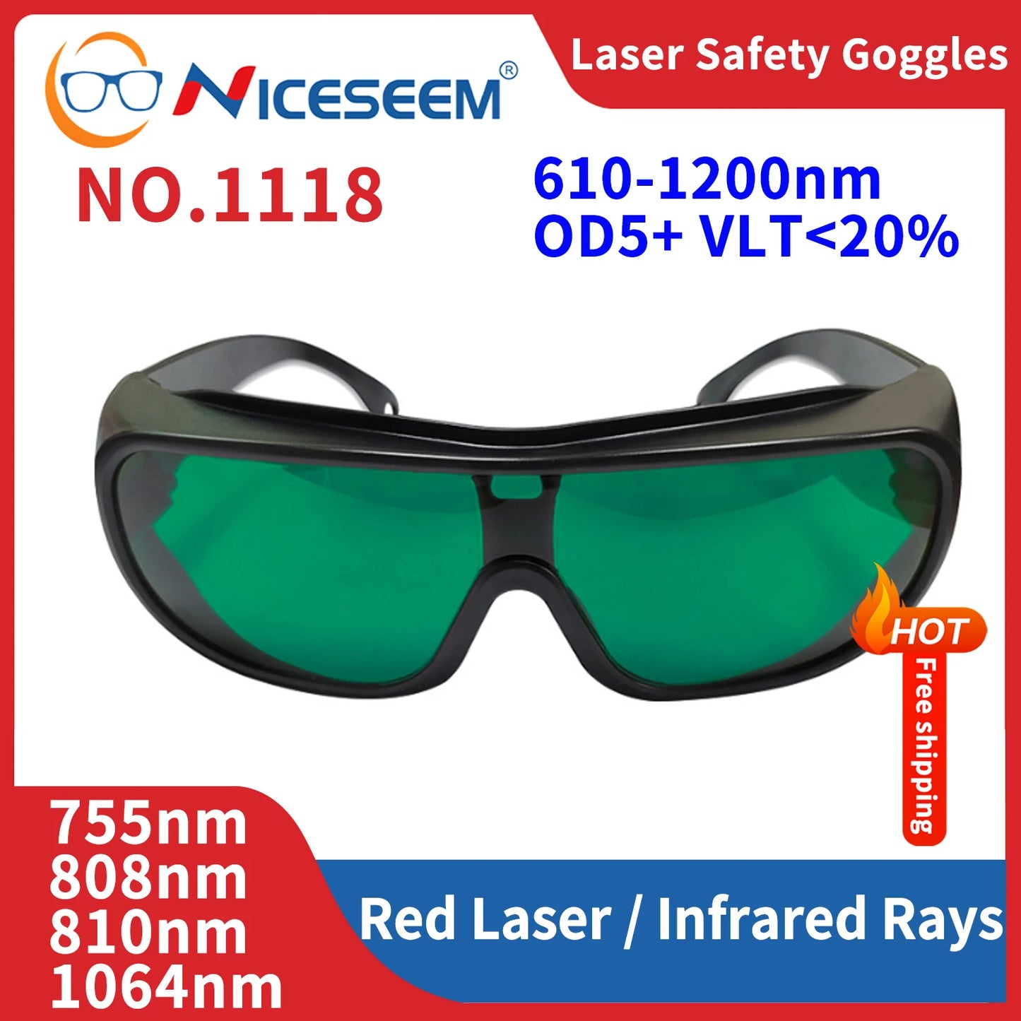 Professional Laser Safety Glasses Goggles 190nm-10600nm Eyewear Protective Eye Protection for Laser protective glasses certified