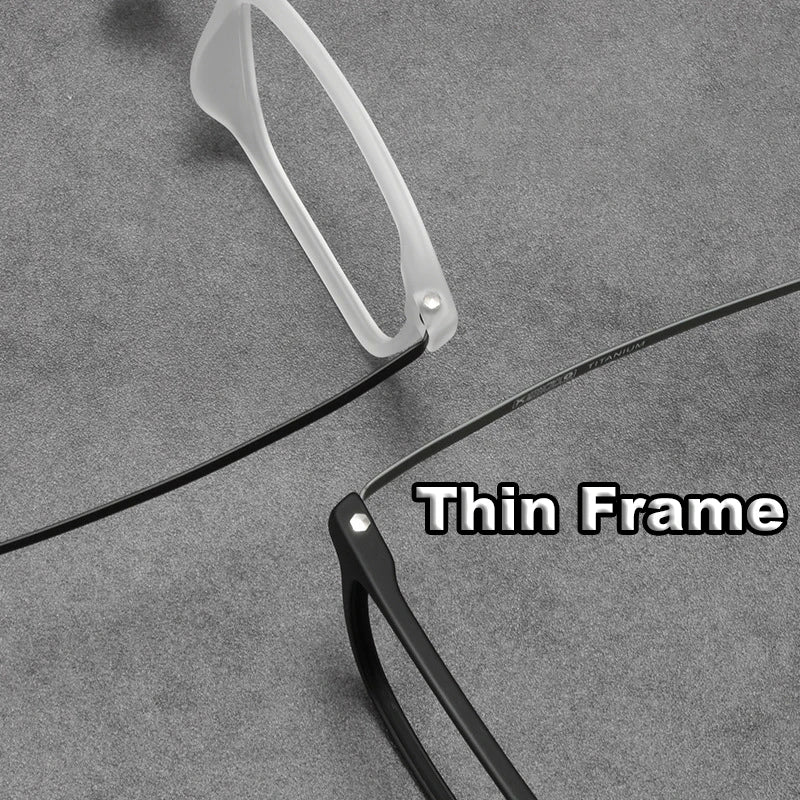NYWOOH Men Pure Titanium Glasses Rims Ultra-light TR90 Frame Spectacles Retro Double Color Square Eyeglasses With Elastic Legs