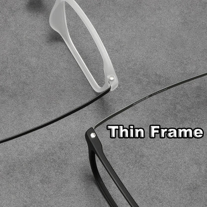 NYWOOH Men Pure Titanium Glasses Rims Ultra-light TR90 Frame Spectacles Retro Double Color Square Eyeglasses With Elastic Legs