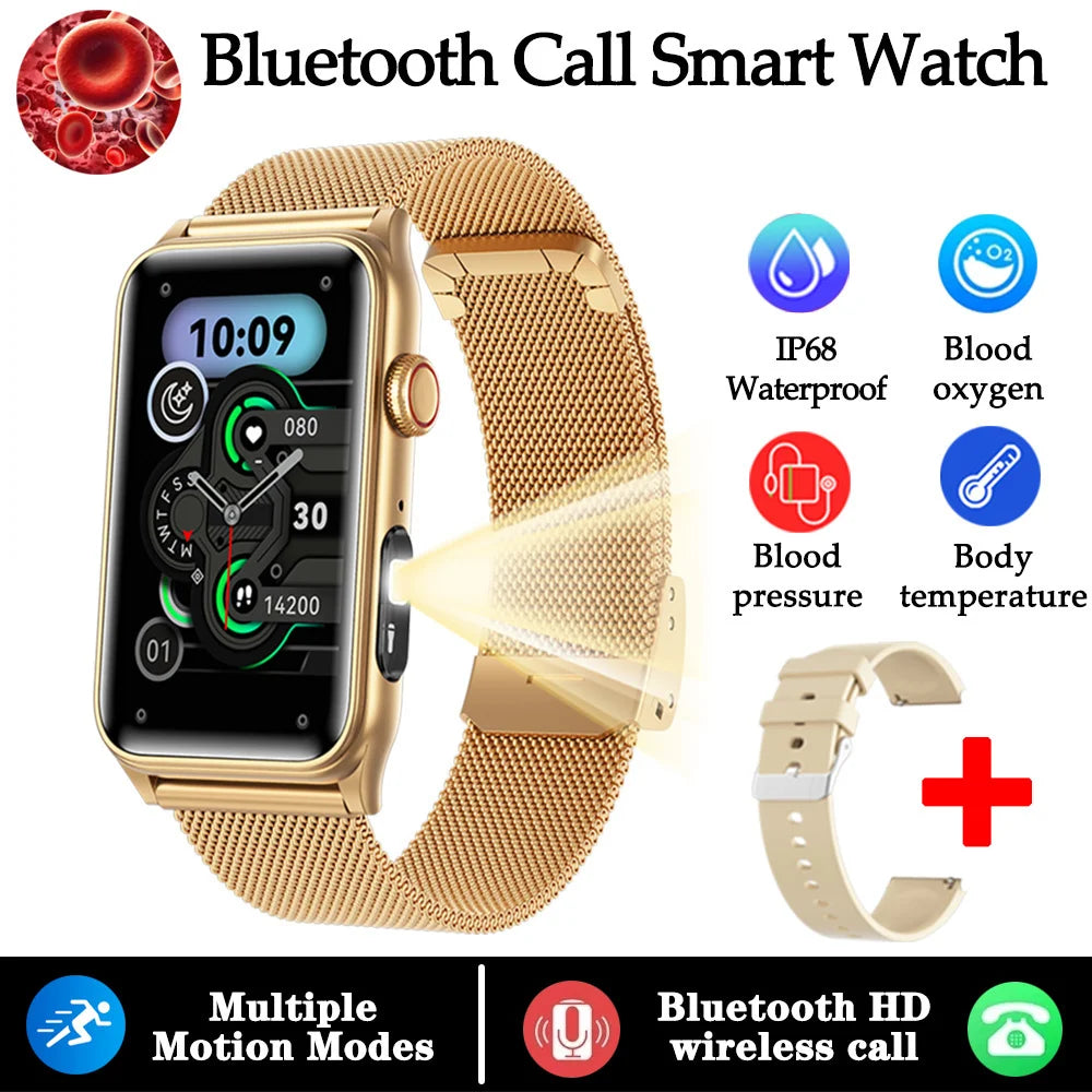 2025 New Smart Watch Men ECG+PPG Blood Pressure Blood Oxygen Health Monitor Sport Fitness AI Vocie BT Call Flashlight Smartwatch