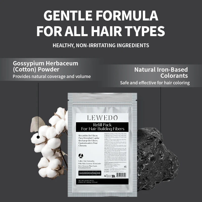 Hair Fiber 100g Keratin Hair Fiber Thickening powder Hair Building Fibers Powder Hair Loss Instant Regrowth Powder Refill Bag
