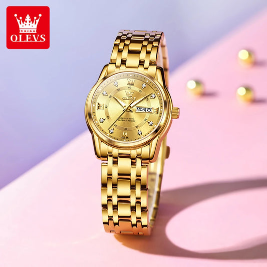 OLEVS 5513X Perfume Womens Watch Original Quartz Watch Waterproof Luminous Day Date Ladies Watches Fragrant Watch Gift New Reloj