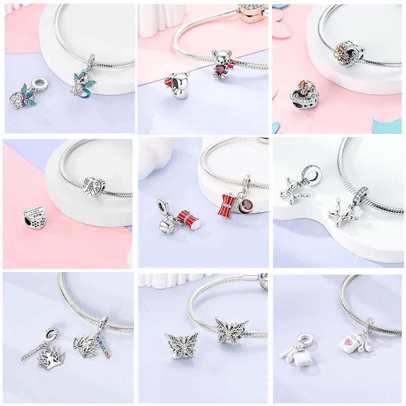 Hot Sale 925 Silver Charms Beads Perfume Animal Butterfly Pendants Fit Original Bracelet DIY Jewelry