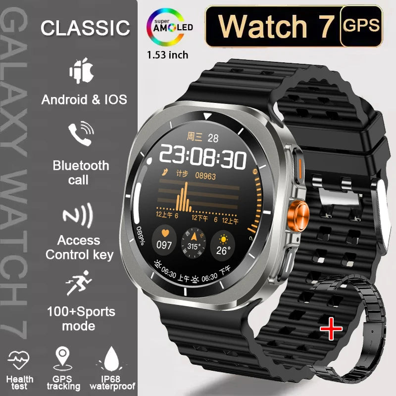 2025 New Watch 7 Ultra Smart Watch Men 3D Display Sport SmartWatch GPS NFC Compass Blood oxygen Smartwatch Women For Android IOS
