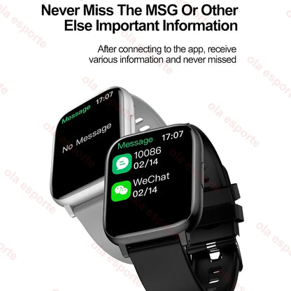 New SmartWatch 1.77" Big Color Screen Full Touch Custom Dial Smart Watch Bluetooth Call with App Support Smart Watch Women Men