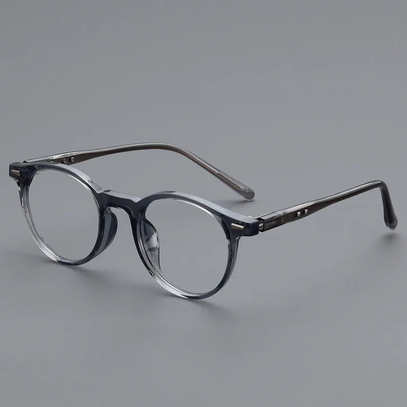Personality Simple Round Glasses Frame Men Women Ultralight TR90 Rivet Frame Anti Blue LIight Transparent Lens Optical Eyewear