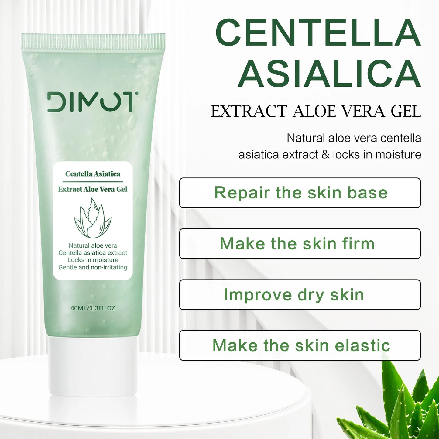 Aloe Vera Gel Natural Moisturing Hydration and Repair Face Cream Shrink Pores Soothing Redness Face Skin Care 40ML