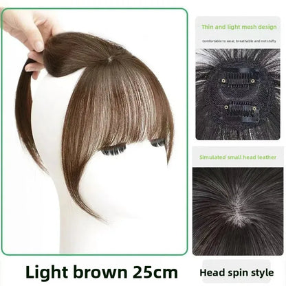 Natural Female Parting Hair Frontal Piece 3D Simulation Thickened Baldness Treatment Mid Split High Forehead Hair Extension