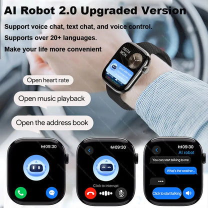 2025 New HK 11 Pro MAX Smart Watch Series 10 46mm AMOLED 4G ROM Bluetooth Call Network AI Robot Clock NFC Compass WatchMen Women