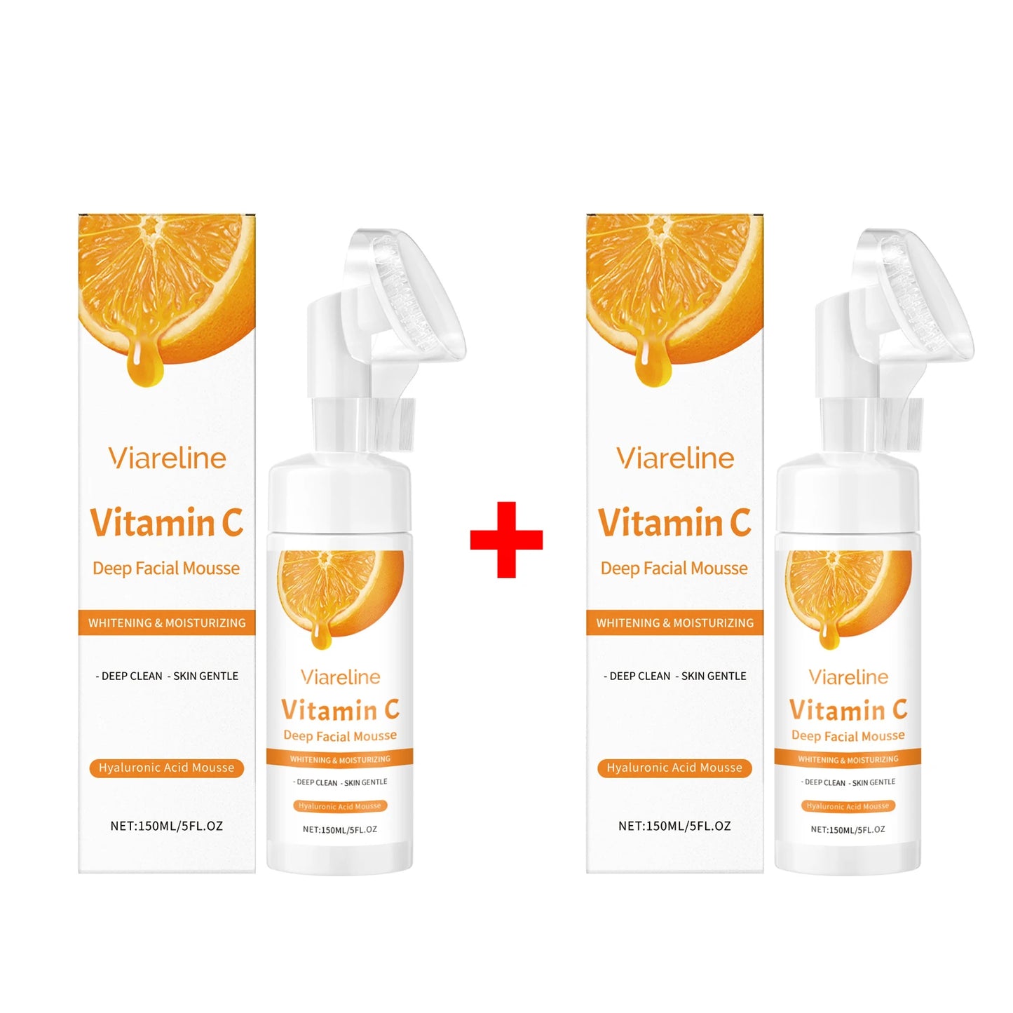 Vitamin C Facial Cleanser Deep Cleansing Oil Control Reduce Blackhead Remove Pore Clogging Moisturize Firm Face Cleansing Mousse
