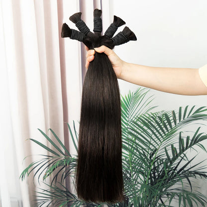 100% Real Virgin Human Hair Bulk Good Quality Natural Hair Bundle 10A Weaving For Braiding Unprocessed No Weft 1B Straight Hair