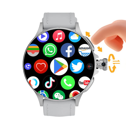 HOT GT200 Smart Watch 4G Android 10.0 System GPS WIFI SIM Card 1.95'' AMOLED Screen Rotating camera Touch encoder Smartwatch Men