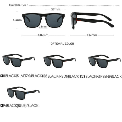 Classic Men's Sunglasses Vintage Square Male Sun Glasses Women Fashion Black Outdoor Sports Shades UV400V