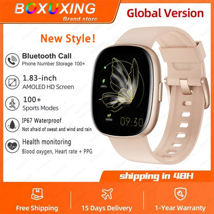 For Huawei Xiaomi Sports Smart Watch Men Women 1.83 Inch AMOLED HD Screen Heart Rate IP68 Waterproof Bluetooth Call Smart Watch