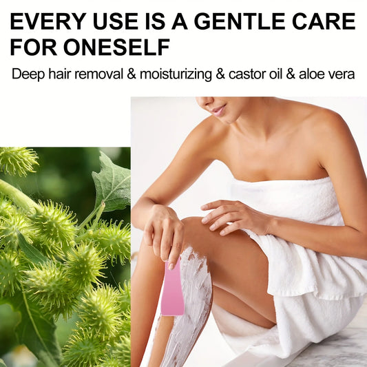 Aloe Vera Women'S Hair Removal Cream with Castor Oil, Moisturizing And Gentle Non-Irritating Skin Smoothness, for Daily Cleaning