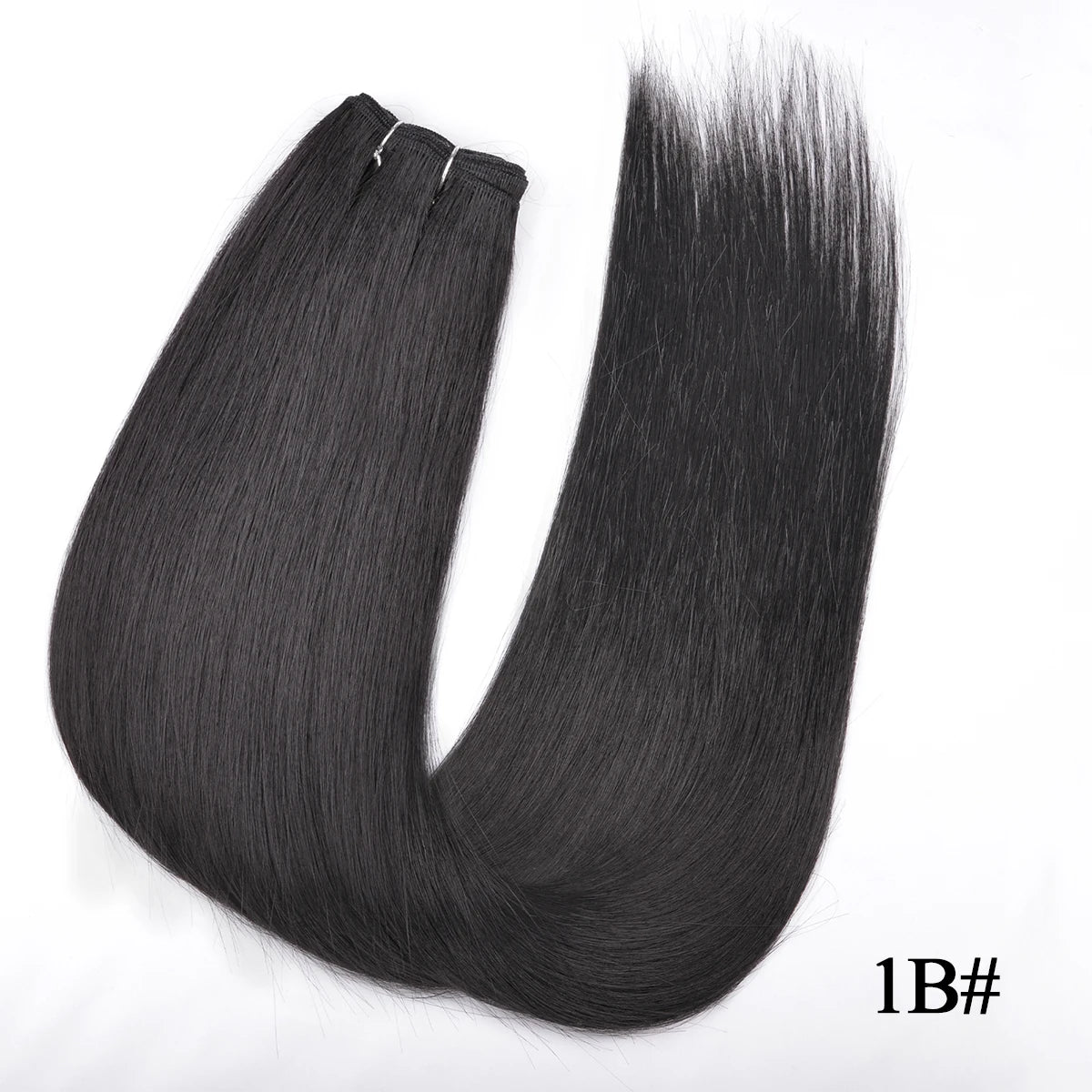 Straight Hair Extensions Synthetic Smooth Ombre Hair Weaving 26 inches brown Synthetic Straight Hair Bundles Full To End