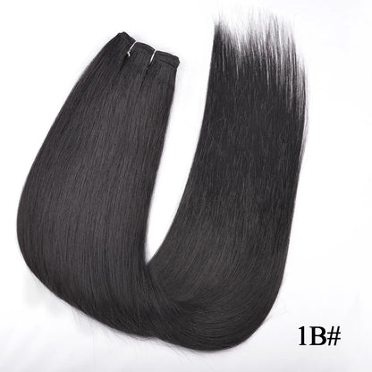 Straight Hair Extensions Synthetic Smooth Ombre Hair Weaving 26 inches brown Synthetic Straight Hair Bundles Full To End