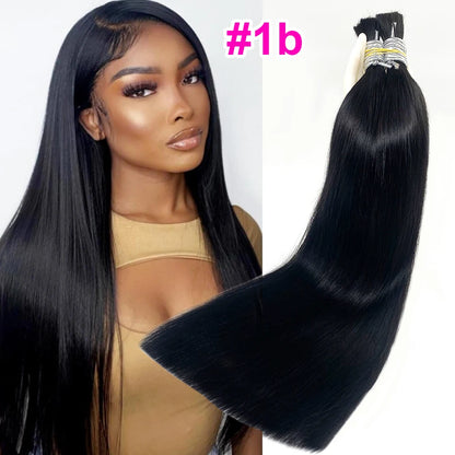 100% Real Virgin Human Hair Bulk Good Quality Natural Hair Bundle 10A Weaving For Braiding Unprocessed No Weft 1B Straight Hair