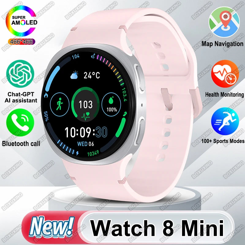 2025 New Watch 8 Mini GPS Track Smart Watch Men Women Map Navigation Bluetooth Call NFC IP68 Waterproof Compass Sport Smartwatch