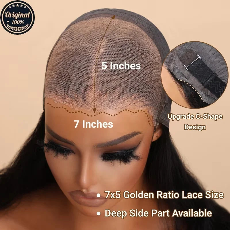 Nadula 7x5 Bye Bye Knots™ & 13x4 Pre-Everything™ Yaki Straight Short Bob Wig Natural Looking Glueless Wig with Invisi Drawstring