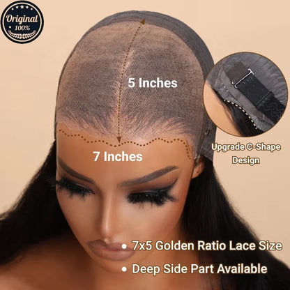 Nadula 7x5 Bye Bye Knots™ & 13x4 Pre-Everything™ Yaki Straight Short Bob Wig Natural Looking Glueless Wig with Invisi Drawstring
