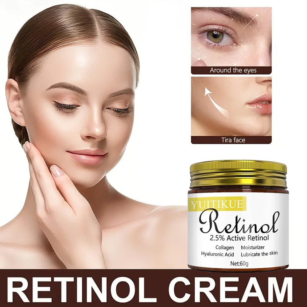 YUITIYUE 2.5% Retinol Cream with Collagen & Hyaluronic Acid - Anti-Aging Face Moisturizer for Men & Women