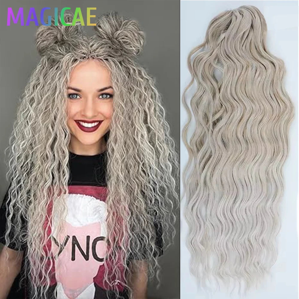 Anna 24Inches 3Pcs 300grams Body Wave Crochet Braids Sliver White Ombre Rainbow Hair Extensions Water Colored Blond 613 Braiding