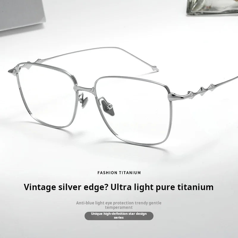 Korean gm Eyeglass Titanium Retro Optical Glasses Frames For Men Women Big Size Eyeglasses Frames Prescription Myopia Eyewear