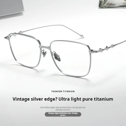 Korean gm Eyeglass Titanium Retro Optical Glasses Frames For Men Women Big Size Eyeglasses Frames Prescription Myopia Eyewear