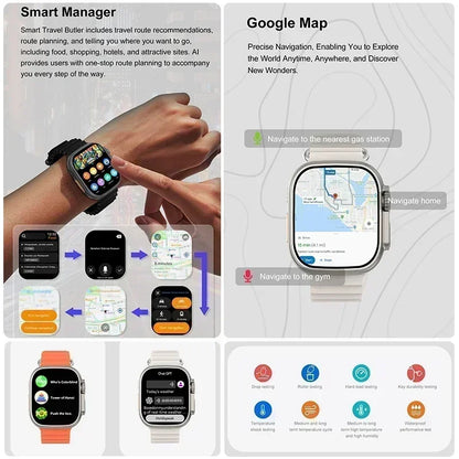 2025 New Original DT Ultra 3 Smart Watch Man 49mm AMOLED 32G ROM Chat GPT NFC Compass BT Call Sport GPS Track Sports Watch Women