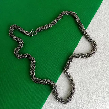 10MM Handmade Pure Titanium Dragon Chain Necklace - For Modern Warriors, Anti-Tarnish Durable, Masculine Design, Suitable for Da