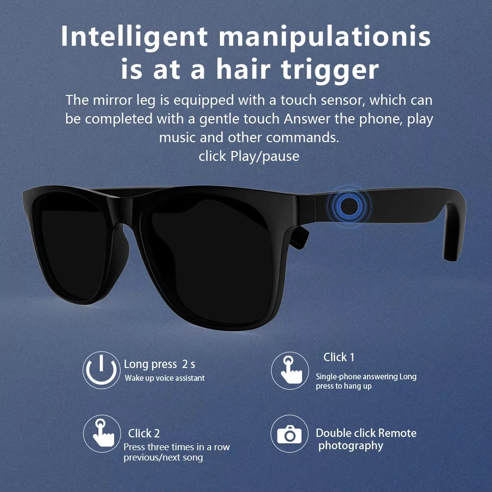 OPPO Bluetooth Smart Glasses AI Translation Object Recognition with Camera for Taking Photos Voice Assistant Calling and Music