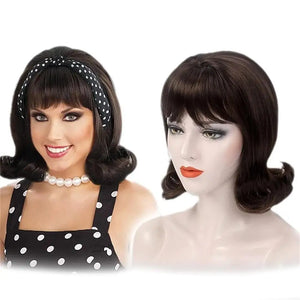 Black Anti-warped Hair Bun Short Hair Chemical Fiber Synthetic Wig | Asian TV Series Age Sense Women's Wave Wig