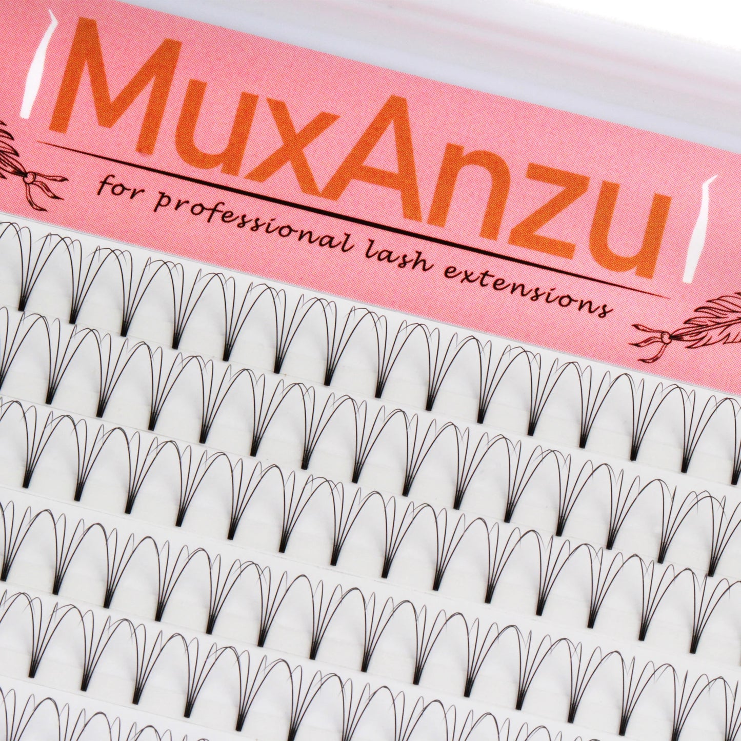 MuxAnzu Eyelash Extension Premade Lash Fans Short Stem Ultra Dark Black 3D/4D/5D/6D Makeup Wide Russian Volume cils