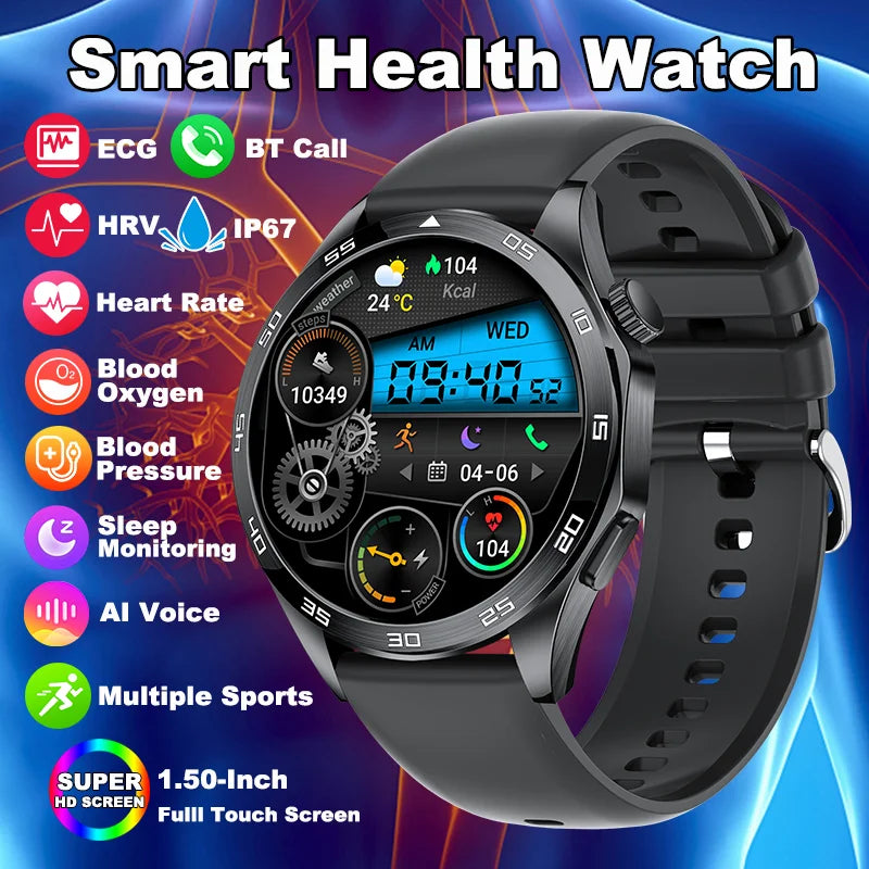 LIGE 2025 ECG AI Healthy Diagnose Smart Watch Men Women Heart Rate Blood Pressure Health Tracker Smartwatches For Xiaomi HUAWEI