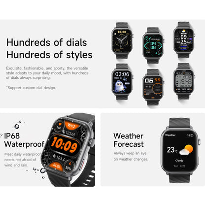 Smart Watch 2025 1.83-inch Screen 1000mAh Large Battery Capacity Bluetooth Calling 100+ Sport Modes Men Women Smartwatch Gifts