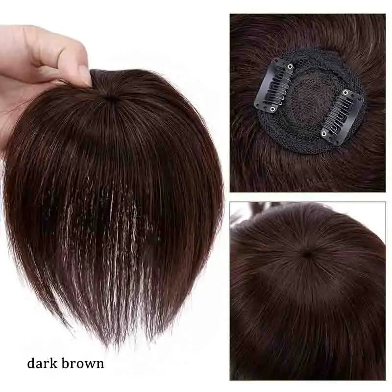 Thick Human Hair Topper Invisible Breathable Straight Hair Topper Clip-in Hair Topper for Hair Loss