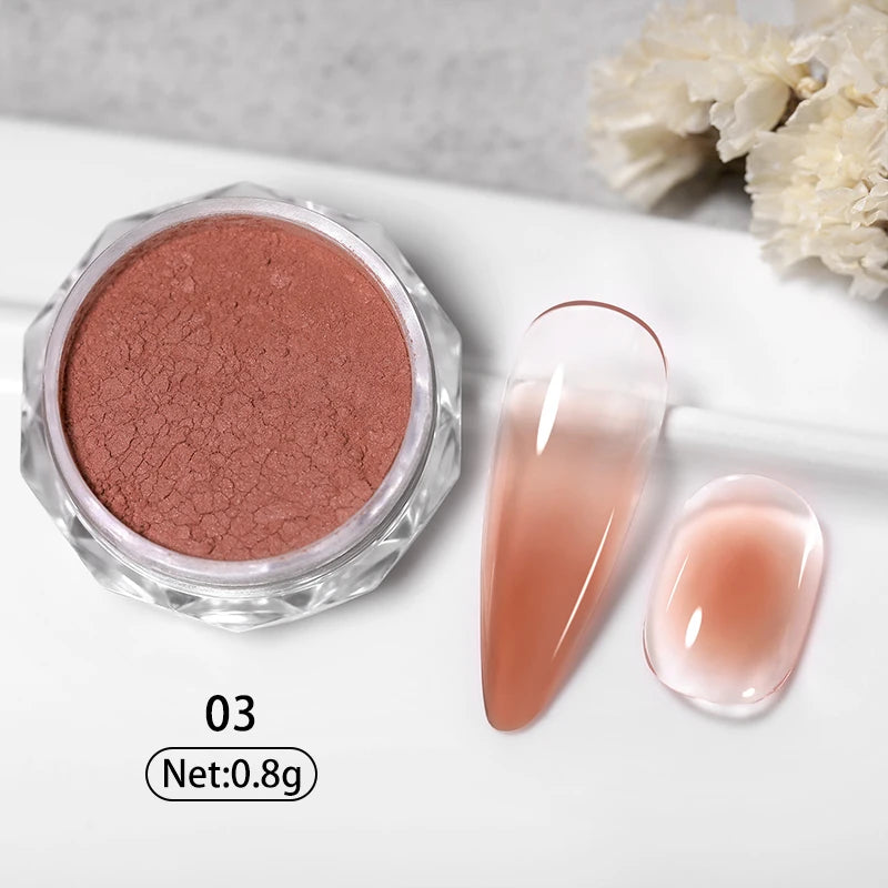 1 Box Aurora White Chrome Nail Powder Sparkling Mirror Pearl Pigments Nail Glitter White Rubbing Dust Nail Art Manicure Decorate