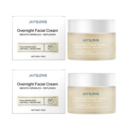 Pine Hydrating Face Night Cream Hyaluronic Acid Retinol Moisturizer Skincare Brightening Restore Tighten Overnight Facial Cream