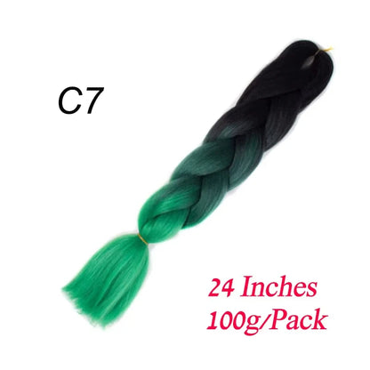 Synthetic Jumbo Braiding Hair Extension 24 " Heat Resistant Fiber In Bulk Ombre Synthetic Jumbo Braids Hair For Red Black Women