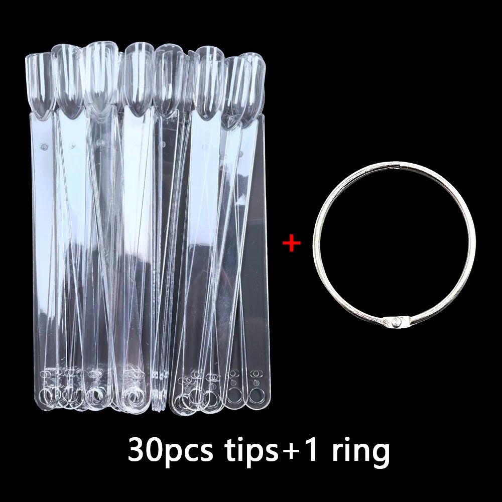 False Nail Tips Nail Swatch Nail Art Display Sticks Acrylic Fan Gel Nail Polish Showing Shelf 30/60 pcs Practice Manicure Tool