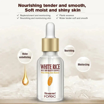 White Rice Face Serum Shrink Pores Moisturizing Elastic Skin Cream Smooth Wrinkles Younger for Glowing Skin Firm Care Essence