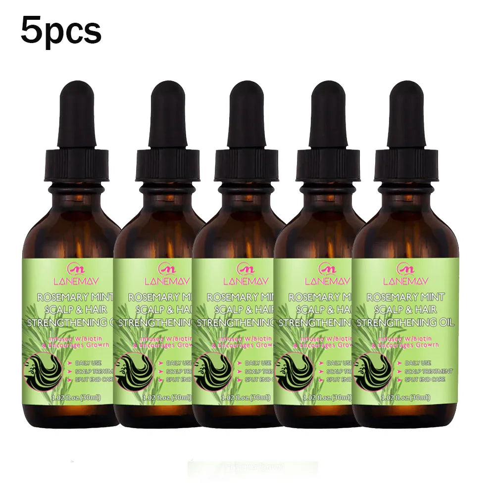 1/3/5PCS Rosemary Essential Oil for Hair Growth Nourishing Scalp Repair Damaged Hair Strengthening Oil Dry Hair Serum Hair Care