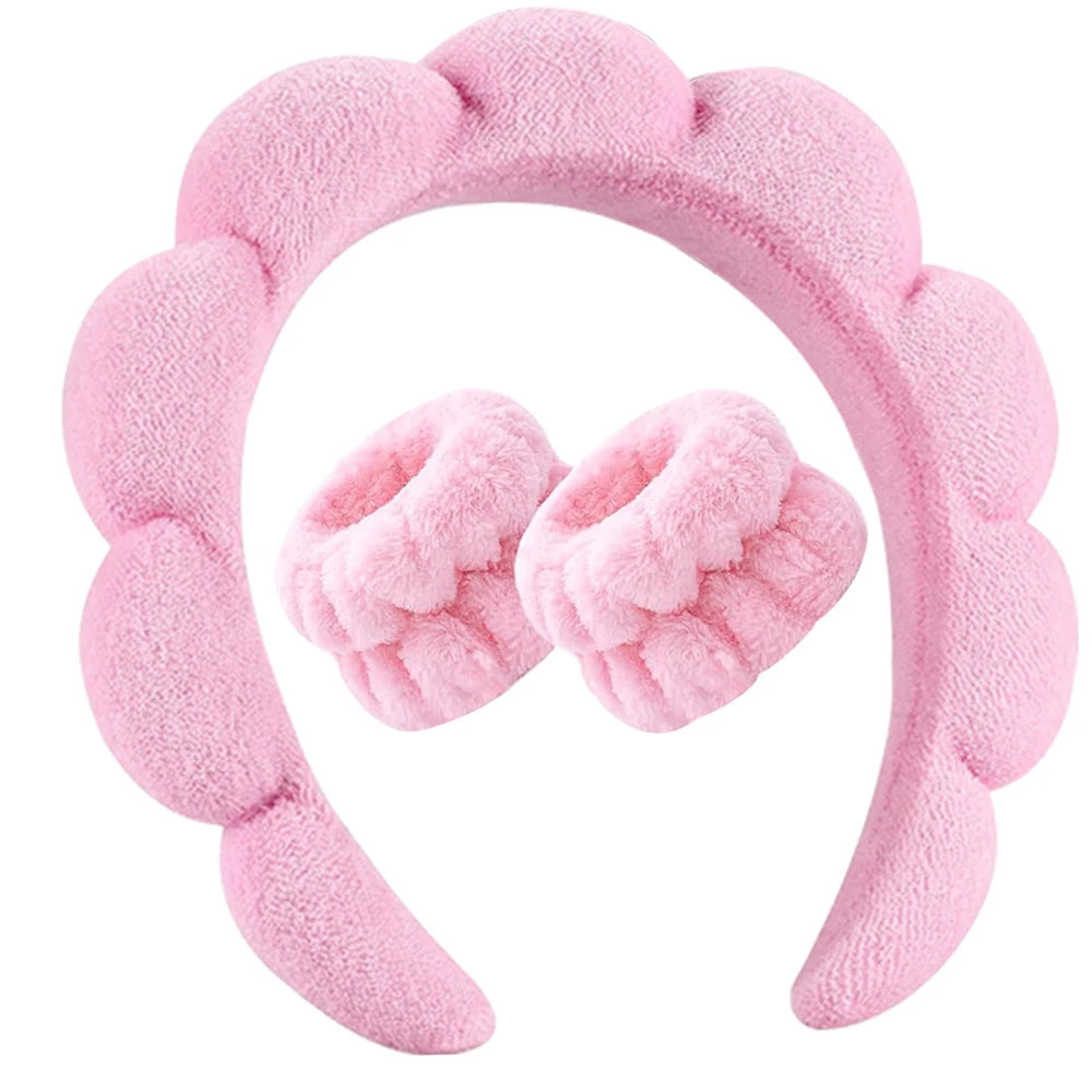 3/7pcs Makeup Headband Set Skincare Headbands Sponge Cloth With hairpin Wristband For Women Girl Washing Face Spa Accessories