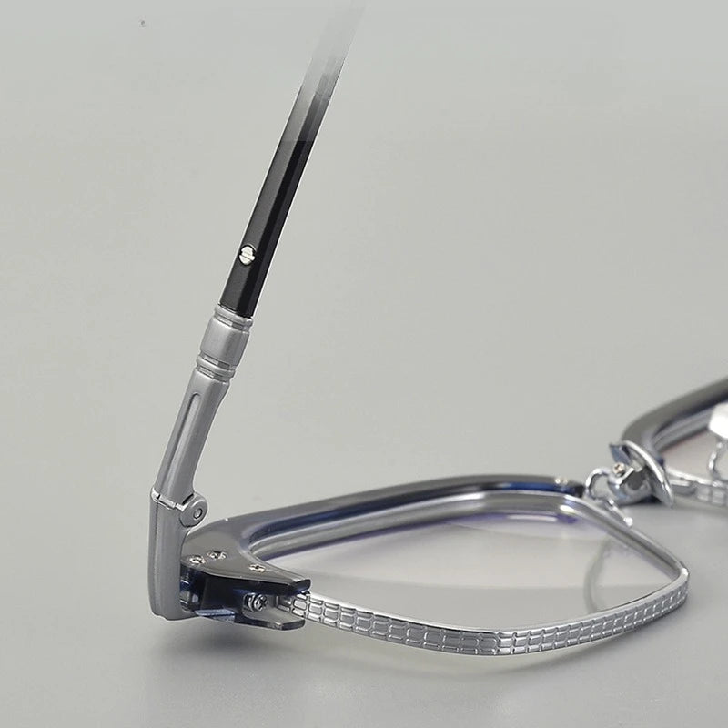 Vintage Craft Metal Black Square Eyeglasses Frame for Men 2025 Trendy Classical Top Quality Titanium Optical Glasses for Male