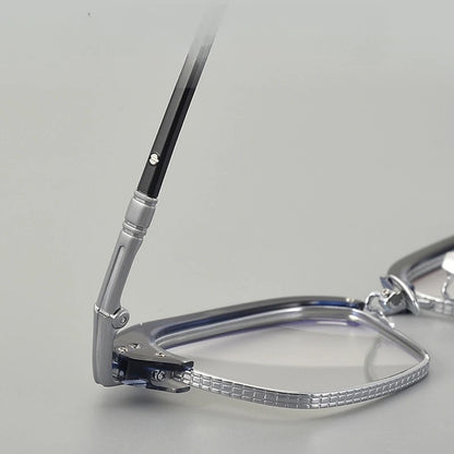 Vintage Craft Metal Black Square Eyeglasses Frame for Men 2025 Trendy Classical Top Quality Titanium Optical Glasses for Male
